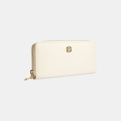 Kadın Beyaz Deri Fermuarlı Cüzdan