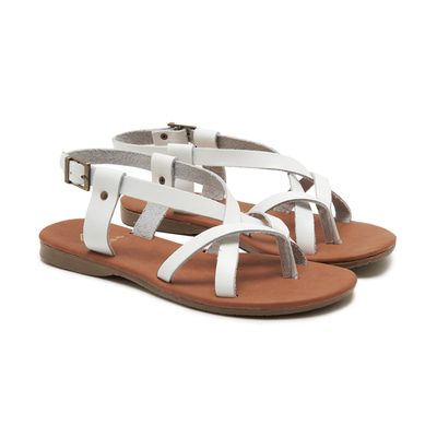 Kadın Beyaz Deri Sandalet