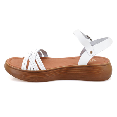 Kadın Beyaz Deri Sandalet