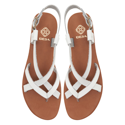 Kadın Beyaz Deri Sandalet