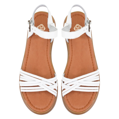 Kadın Beyaz Deri Sandalet