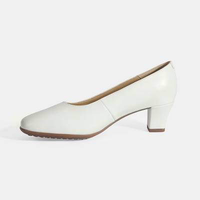 Kadın Beyaz DesaComfort Deri Klasik Topuklu Ayakkabı