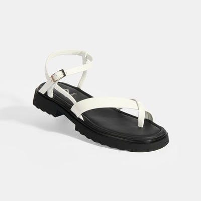 Kadın Beyaz Parmak Arası Deri Sandalet