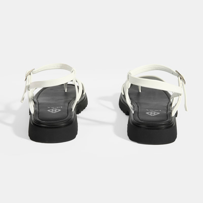 Kadın Beyaz Parmak Arası Deri Sandalet