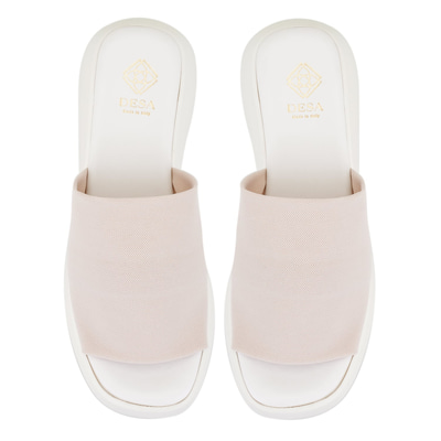 Kadın Beyaz Platform Tabanlı Terlik