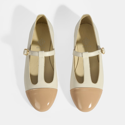 Kadın Beyaz Rugan T-Bant Mary Jane Babet