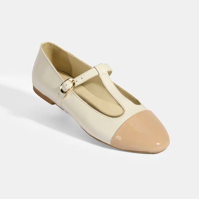 Kadın Beyaz Rugan T-Bant Mary Jane Babet