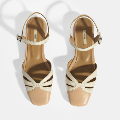 Kadın Beyaz Slingback Deri Günlük Ayakkabı