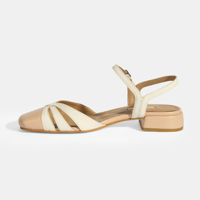 Kadın Beyaz Slingback Deri Günlük Ayakkabı