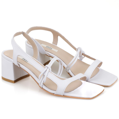Kadın Beyaz Topuklu Sandalet