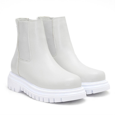 Kadın Beyaz Yandan Lastikli Chelsea Bot