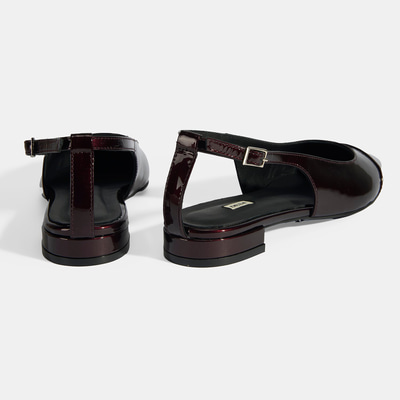 Kadın Bordo Ayarlanabilir Tokalı Rugan Babet