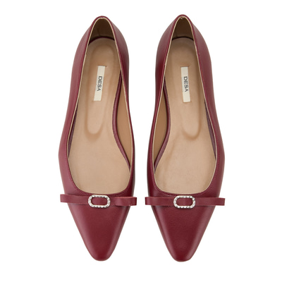 Kadın Bordo Deri Babet