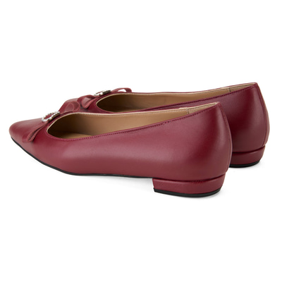 Kadın Bordo Deri Babet