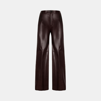 Kadın Bordo Deri Pantolon