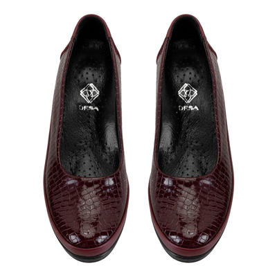 Kadın Bordo DesaComfort Dolgu Topuklu Deri Günlük Ayakkabı