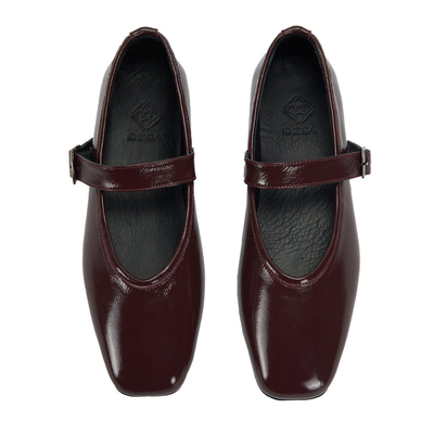 Kadın Bordo Kemer Aksesuarlı Rugan Mary Jane Babet 