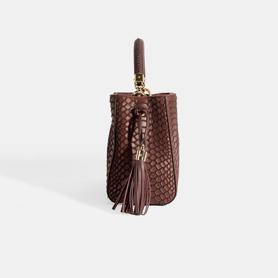 Kadın Bordo Püskül Aksesuarlı Deri El Çantası