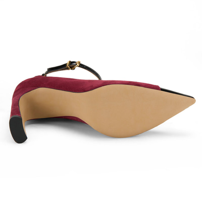 Kadın Bordo Süet Topuklu Abiye Ayakkabı