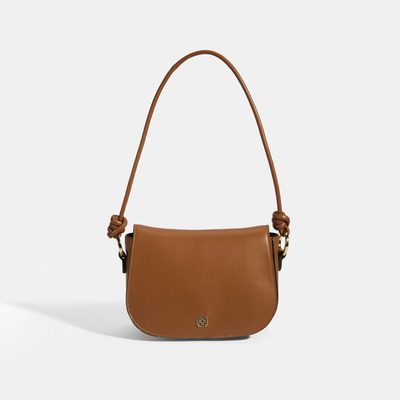 Kadın Düğüm Askılı Konyak Deri Omuz Çantası