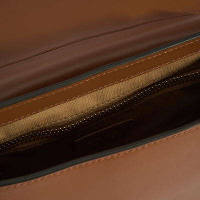 Kadın Düğüm Askılı Konyak Deri Omuz Çantası