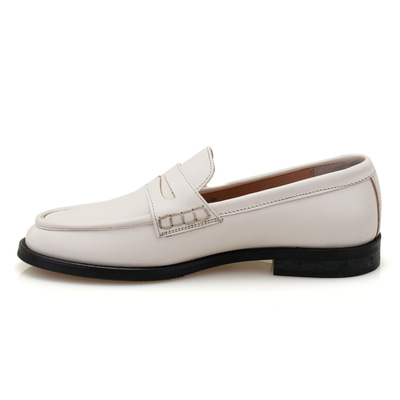 Kadın Ekru Deri Loafer