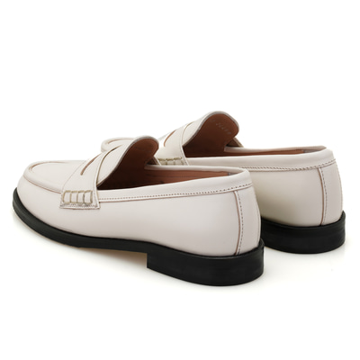 Kadın Ekru Deri Loafer