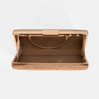 Kadın Gold Taş Detaylı Gece El Çantası