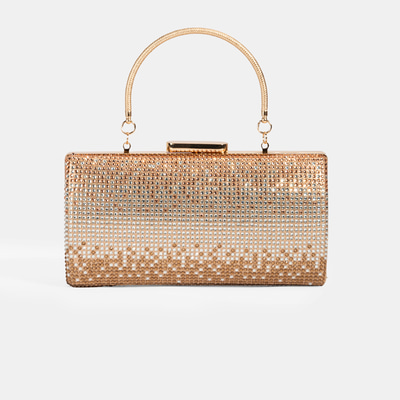 Kadın Gold Taş Detaylı Gece El Çantası