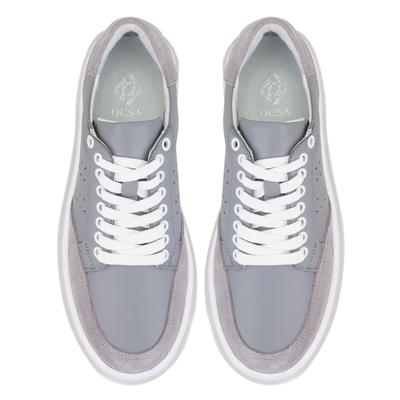 Kadın Gri Deri Spor Ayakkabı