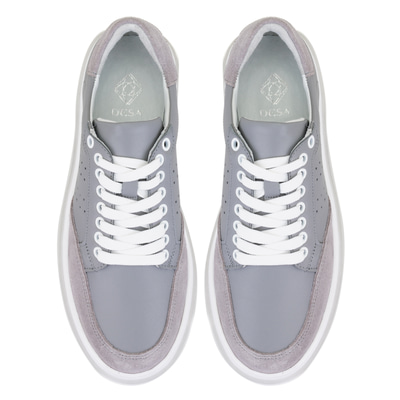 Kadın Gri Deri Spor Ayakkabı