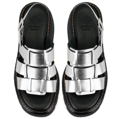 Kadın Gri Dolgu Tabanlı Deri Sandalet