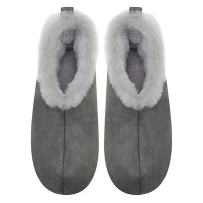 Kadın Gri Fluffy Yünlü Patik