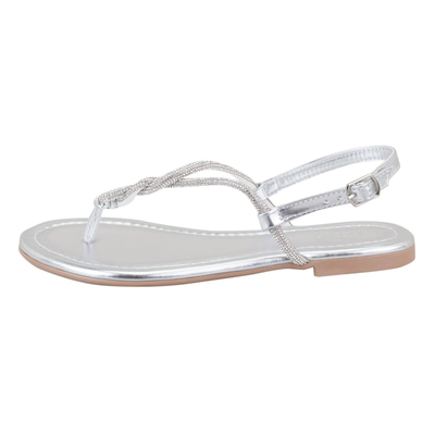 Kadın Gümüş Ayarlanabilir Tokalı Terlik