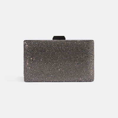 Kadın Gümüş Taşlı Portföy Gece Çantası