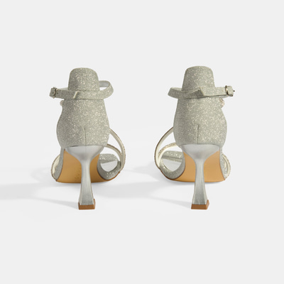 Kadın Gümüş Toka Detaylı Topuklu Abiye Sandalet