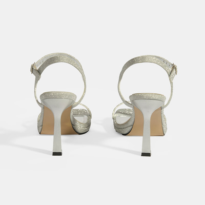 Kadın Gümüş Toka Detaylı Topuklu Abiye Sandalet