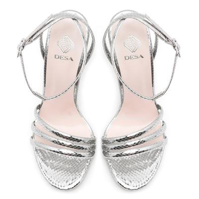 Kadın Gümüş Topuklu Sandalet