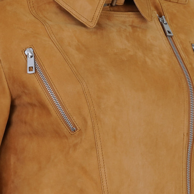 Kadın Hardal Süet Deri Ceket