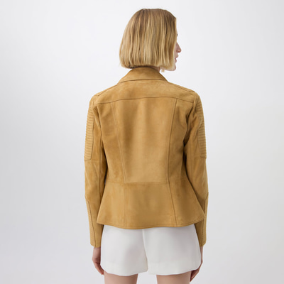 Kadın Hardal Süet Deri Ceket