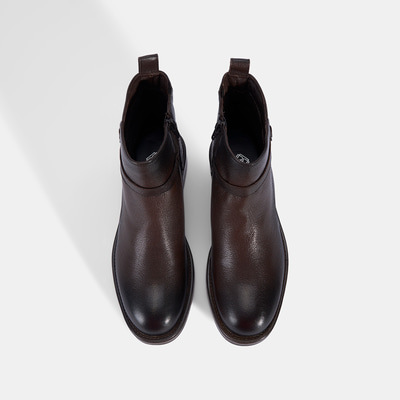 Kadın Kahve Ayarlanabilir Tokalı Deri Bot