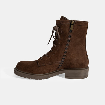 Kadın Kahve Bağcık Detaylı Süet Bot