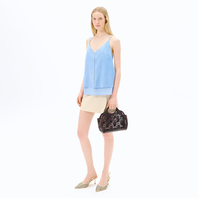 Kadın Kahve Çiçek Logolu El Çantası