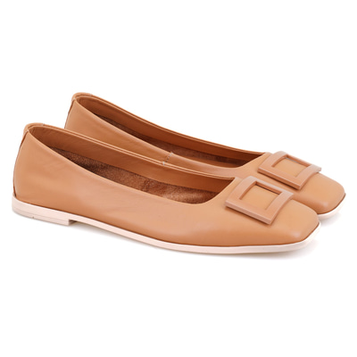 Kadın Kahve Deri Babet