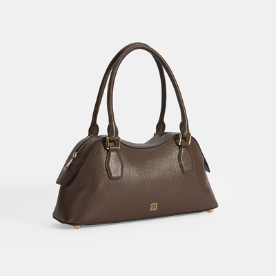 Kadın Kahve Deri Çanta Aksesuarlı Büyük Omuz Çantası