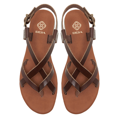 Kadın Kahve Deri Sandalet