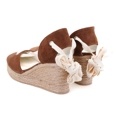 Kadın Kahve Dolgu Topuk Süet Espadril