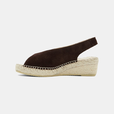 Kadın Kahve Dolgu Topuklu Süet Espadril