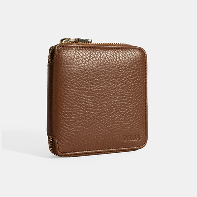 Kadın Kahve Fermuarlı Deri Cüzdan