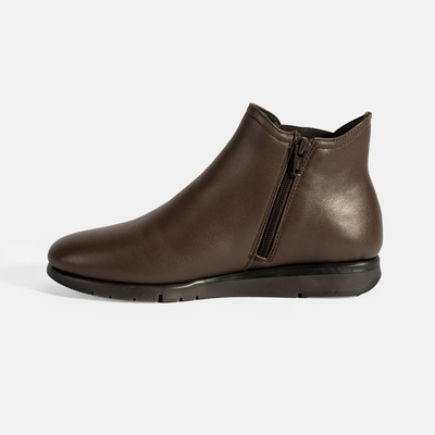 Kadın Kahve Fermuarlı DesaComfort Deri Bot